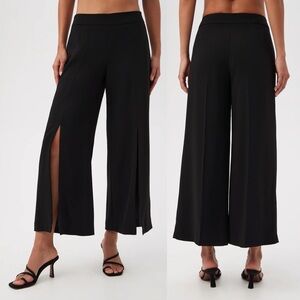 TRINA TURK Davon Wide Leg Slit Flare High Rise Crop Trouser Pants \\ 4